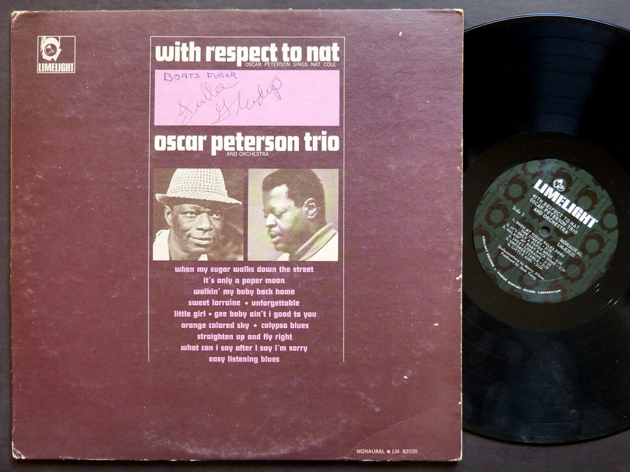 OSCAR PETERSON TRIO With Respect To Nat LP LIMELIGHT LM 82035 MONO Phil Woods