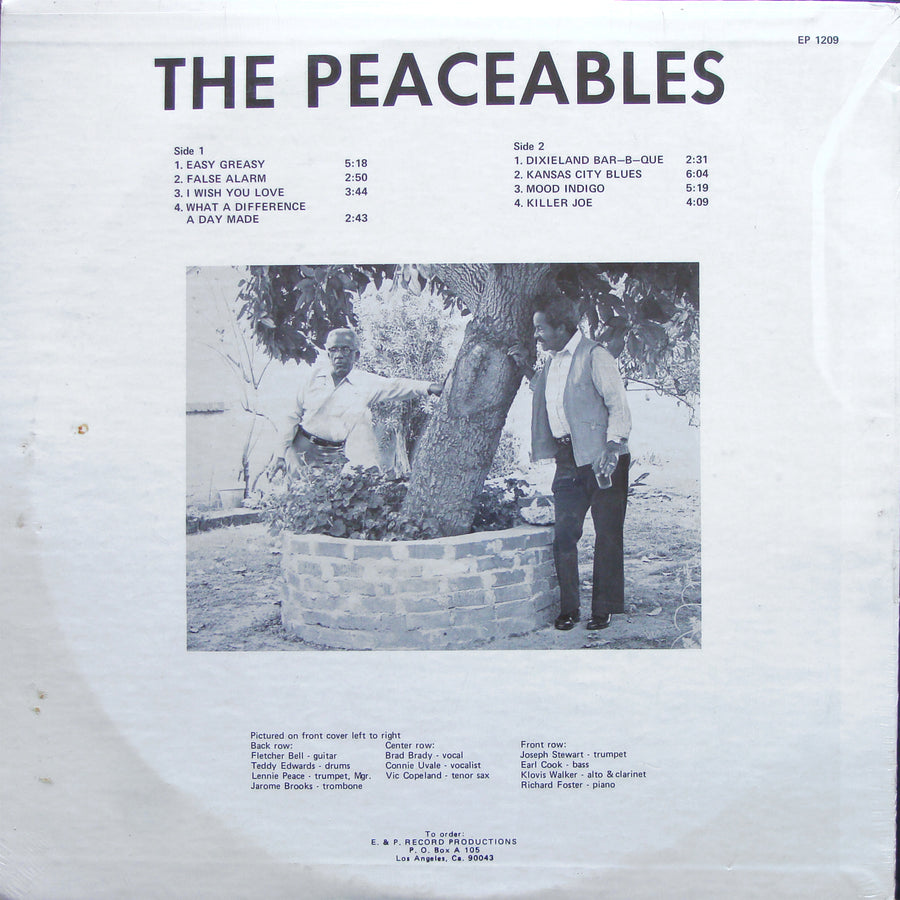 THE PEACEABLES Easy Greasy LP E & P RECORDS EP 1209 Private Jazz SEALED