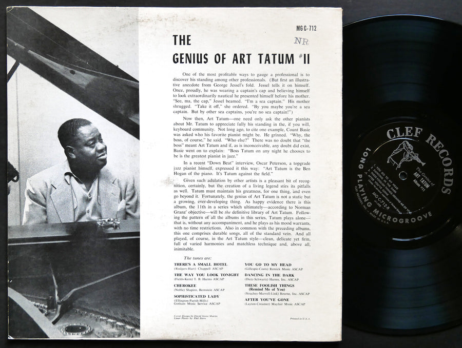 ART TATUM The Genius Of.. Number Eleven CLEF RECORDS MG C-712 US 1955 DG MONO