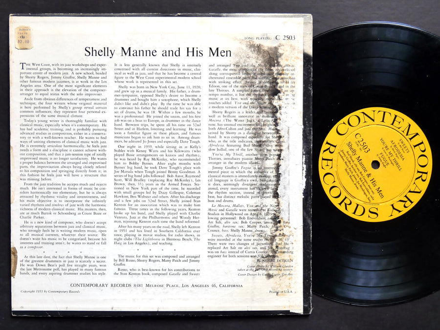 SHELLY MANNE And His Men 10" LP CONTEMPORARY C 2503 US 1953 DG MONO Marty Paich