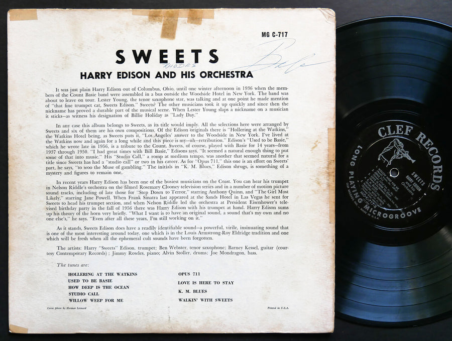 HARRY EDISON And His Orchestra Sweets LP CLEF MG C-717 DG MONO JAZZ Ben Webster