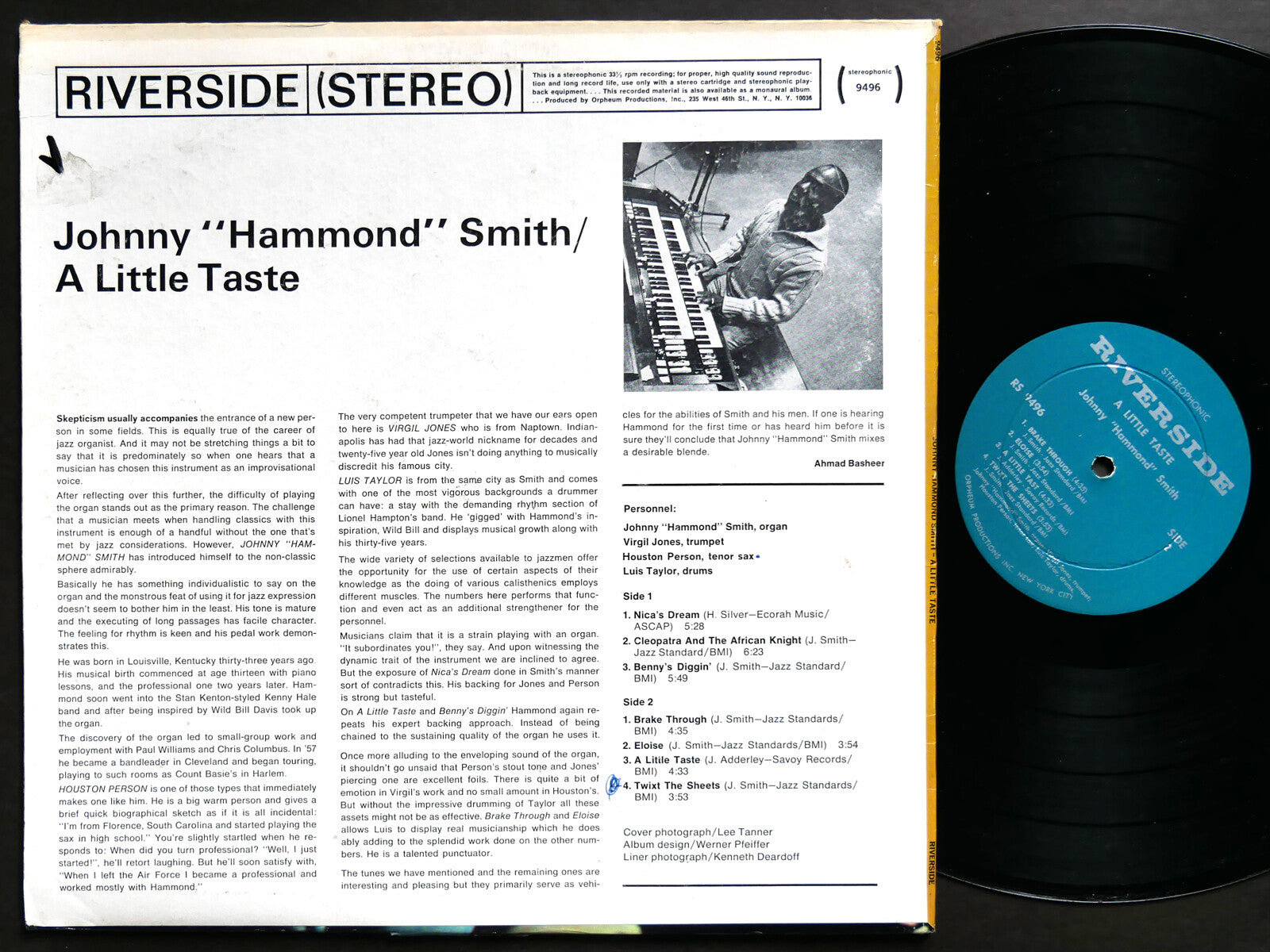 JOHNNY HAMMOND SMITH A Little Taste LP RIVERSIDE RECORDS RS 9496 US 1967 JAZZ