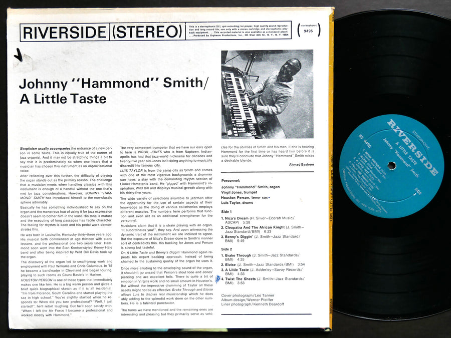 JOHNNY HAMMOND SMITH A Little Taste LP RIVERSIDE RECORDS RS 9496 US 1967 JAZZ