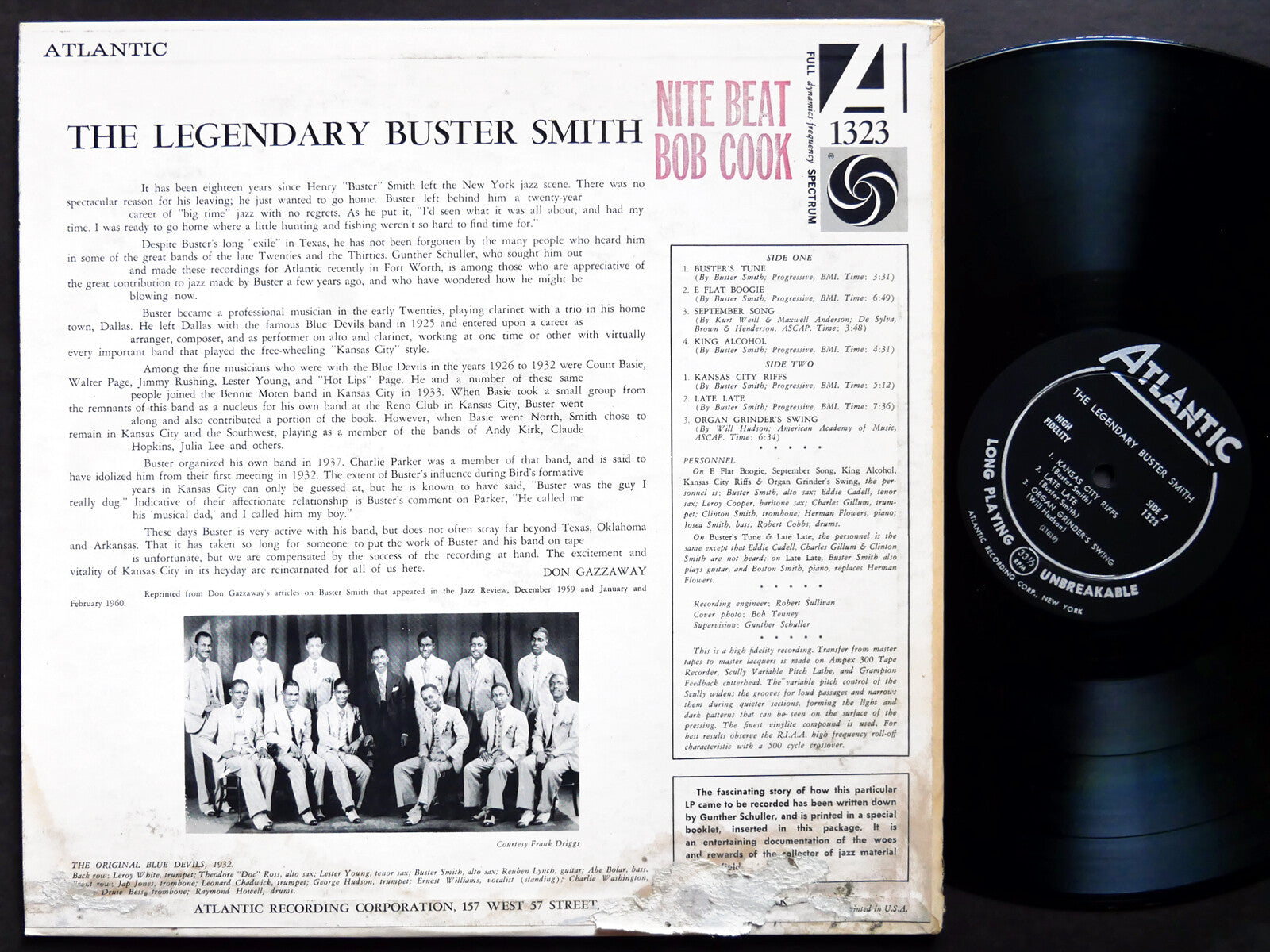 BUSTER SMITH The Legendary LP ATLANTIC 1323 US 1960 JAZZ DG MONO