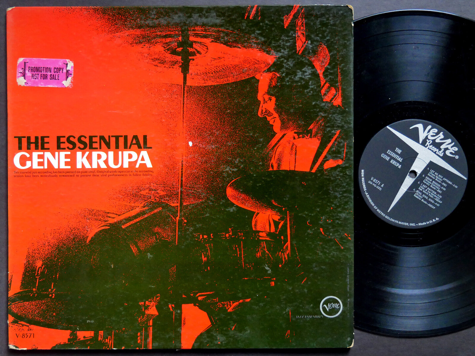 GENE KRUPA The Essential LP VERVE RECORDS V-8571 MONO Anita O'Day Roy Eldridge