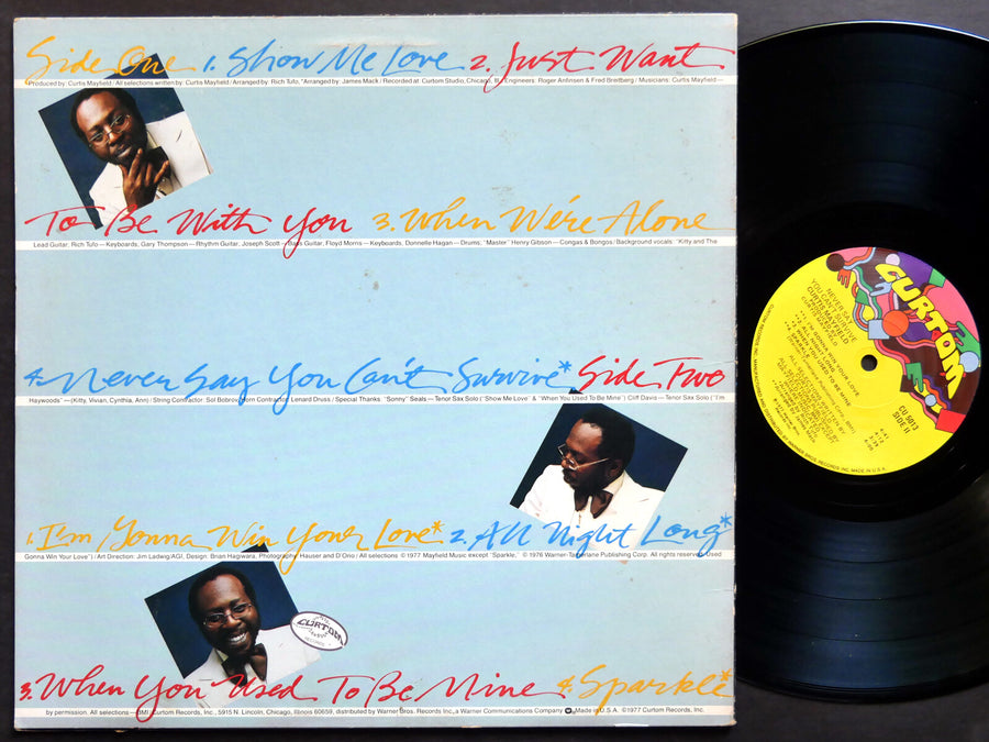 CURTIS MAYFIELD Never Say You Can't Survive LP CURTOM CU 5013 US 1977 Soul Funk