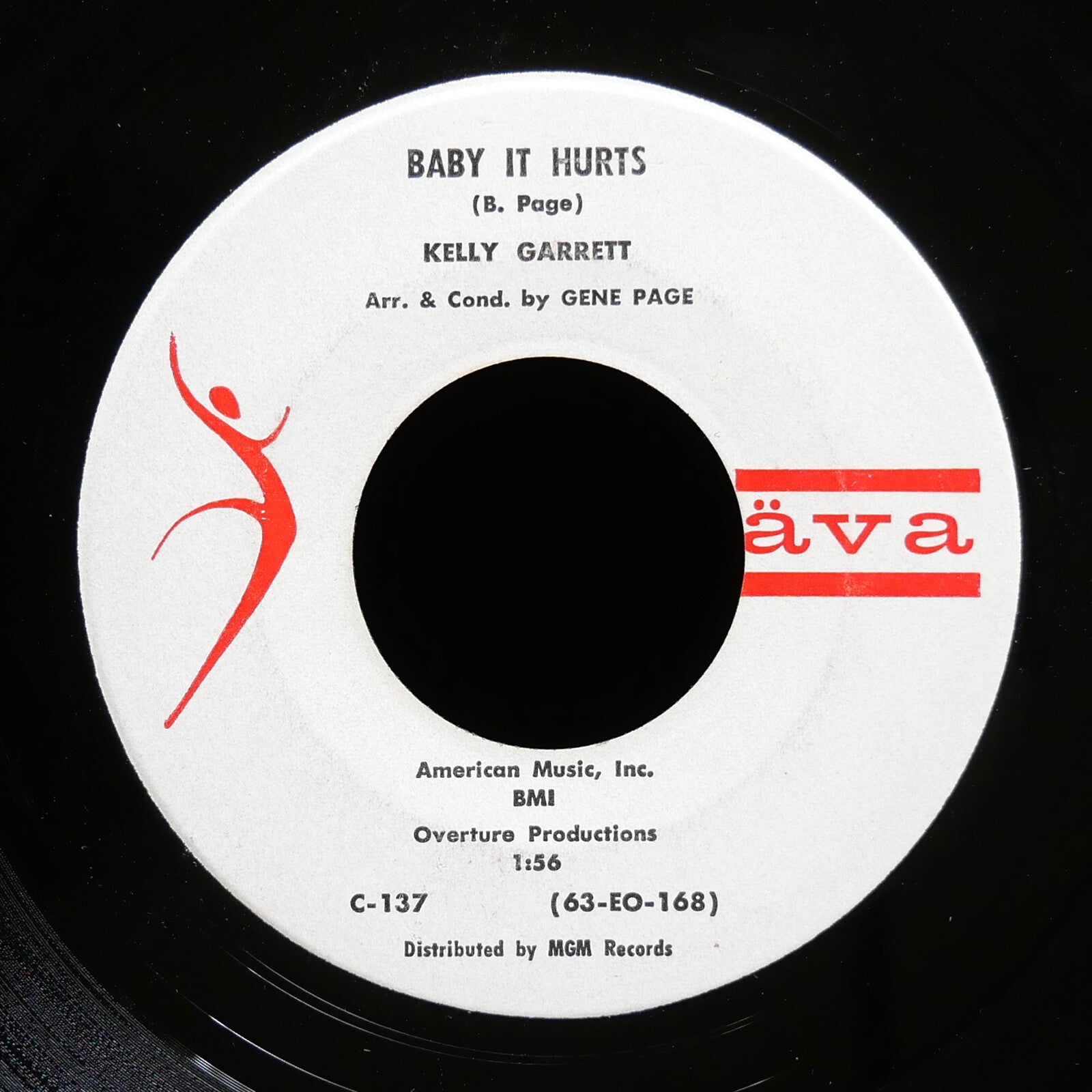 KELLY GARRETT Tommy Makes Girls Cry / Baby It Hurts 45 AVA RECORDS C-137 US 1963