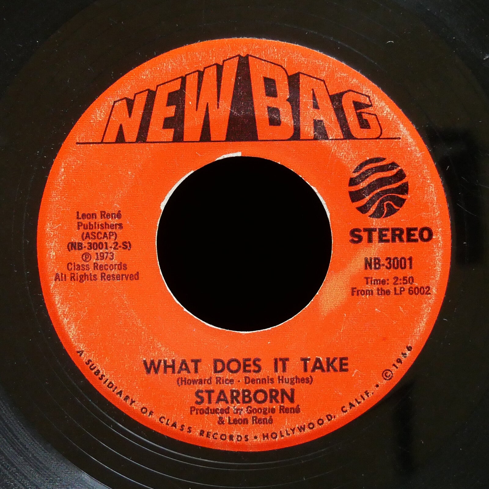 STARBORN The Funky Piper / What Does It Take 45 NEW BAG NB-3001 US 1973 Funk