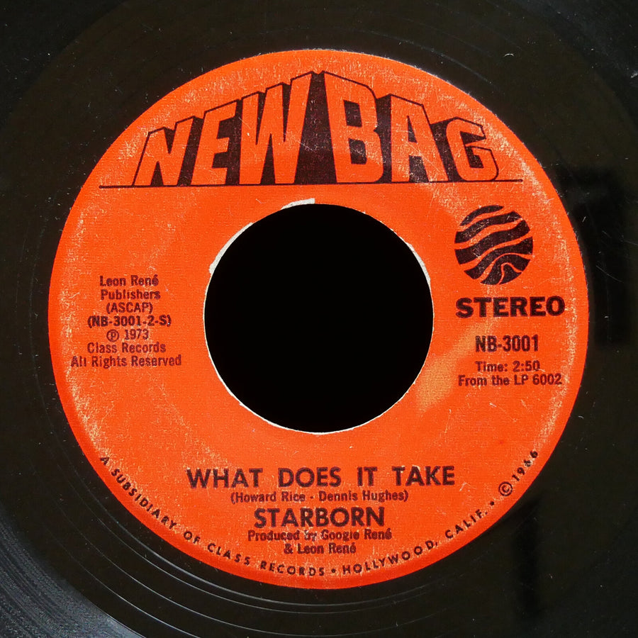 STARBORN The Funky Piper / What Does It Take 45 NEW BAG NB-3001 US 1973 Funk