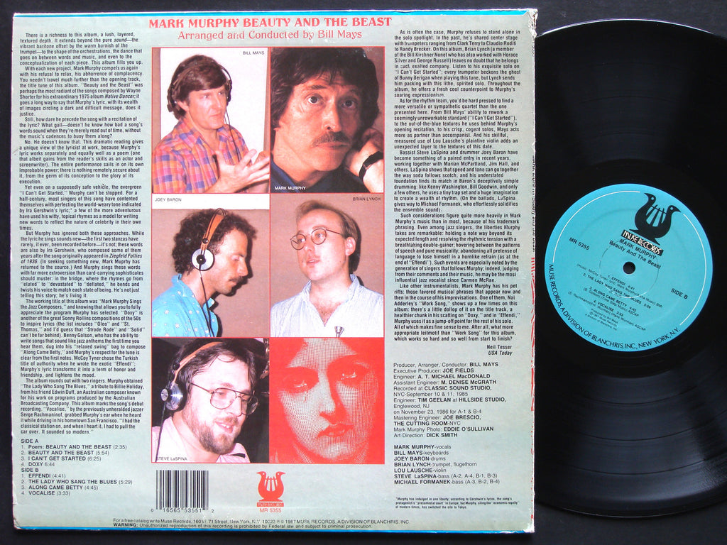 MARK MURPHY BILL MAYS Beauty And The Beast LP MUSE RECORDS MR 5355 US 1987 JAZZ