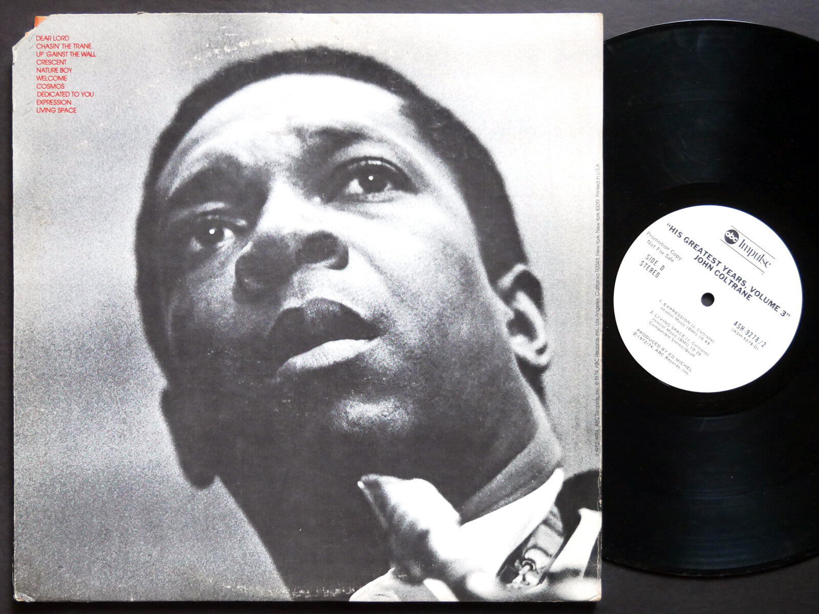 JOHN COLTRANE The Best Of His Greatest Years Vol. 3 LP IMPULSE! ASH-9278-2 PROMO