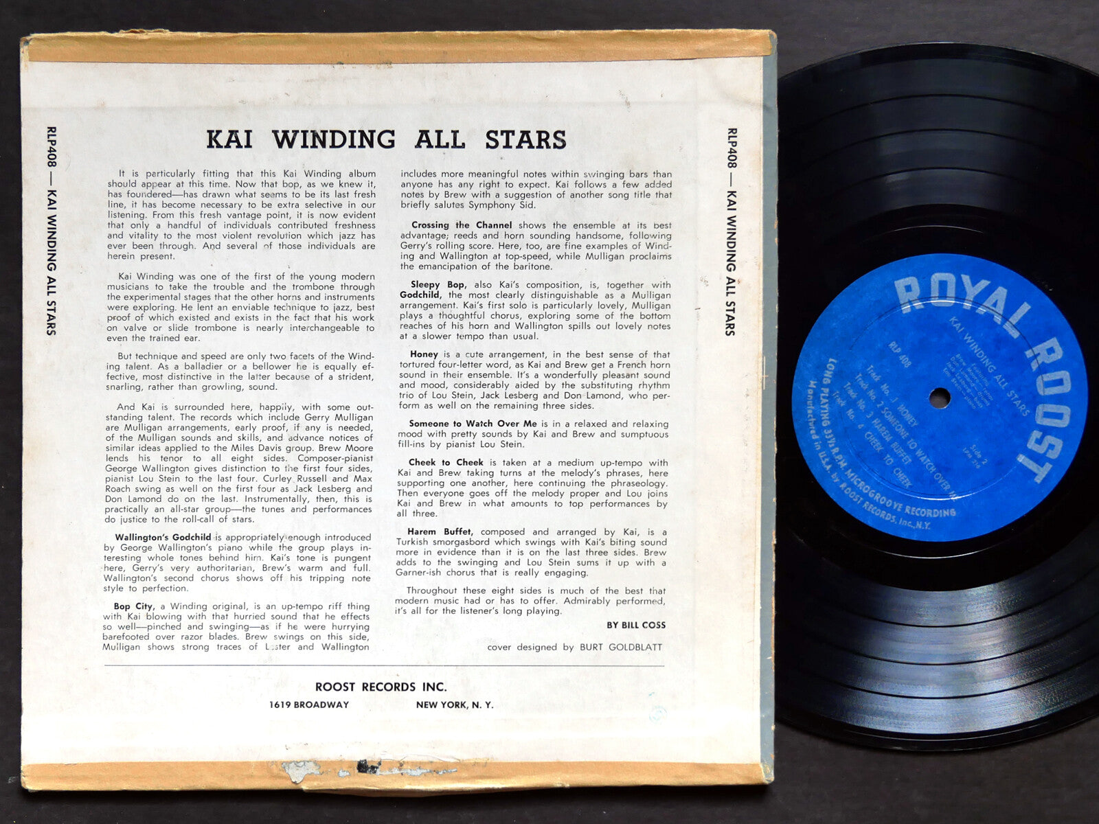 KAI WINDING All Stars LP ROYAL ROOST RLP 408 DG MONO Max Roach George Wallington