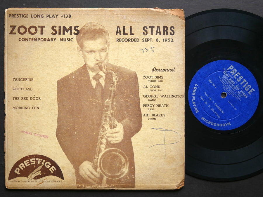 ZOOT SIMS All Stars Contemporary Music 10" LP PRESTIGE 138 EAR MONO Art Blakey