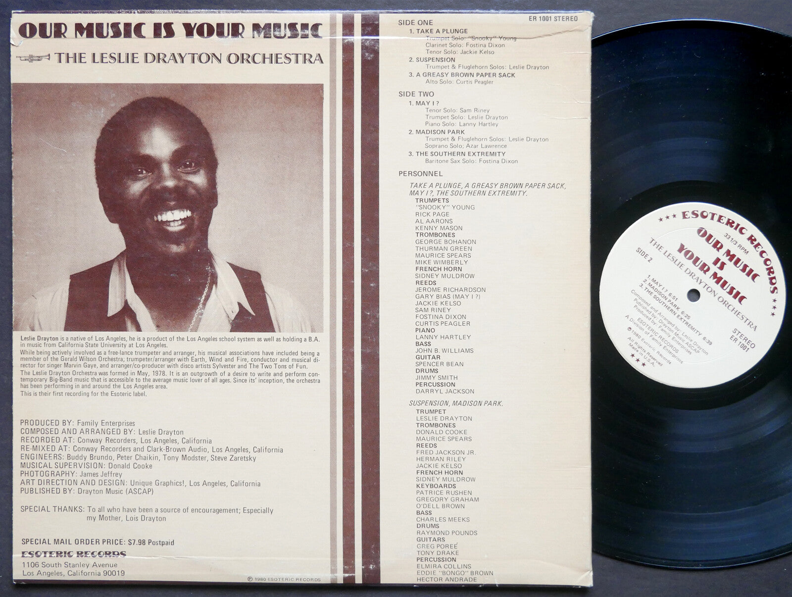 LESLIE DRAYTON Orchestra Our Music Is Your Music LP ESOTERIC ER 1001 US 1980