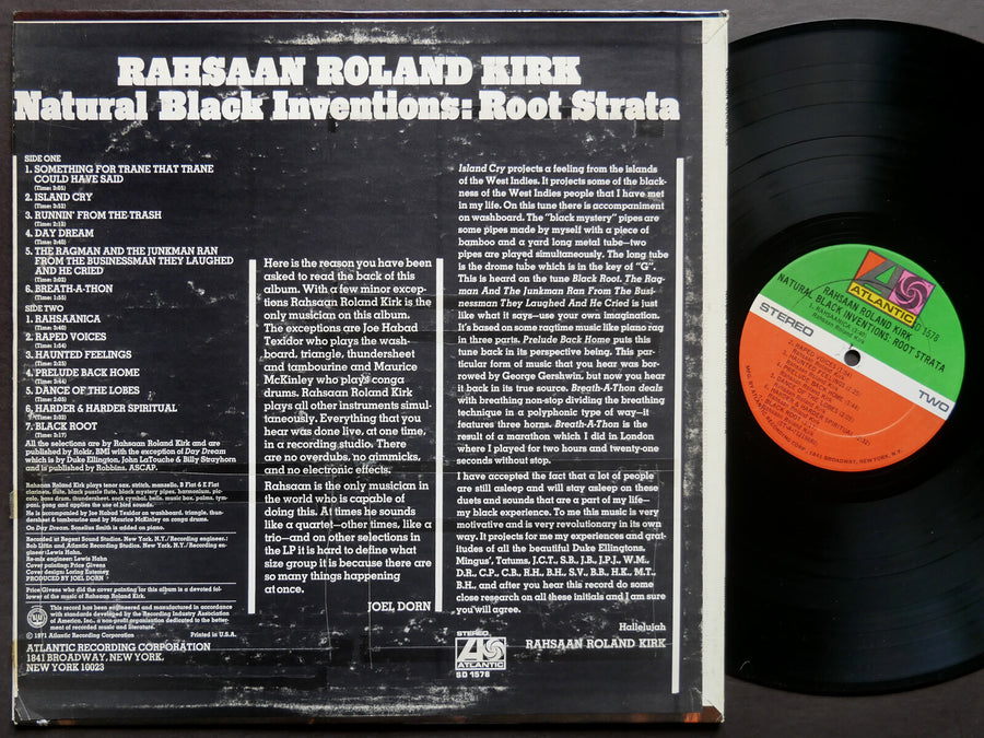RAHSAAN ROLAND KIRK Natural Black Inventions: Root Strata ATLANTIC SD 1578 JAZZ