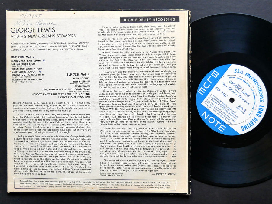 GEORGE LEWIS And His New Orleans Stompers Vol. 3 LP BLUE NOTE BLP 7027 LEX MONO