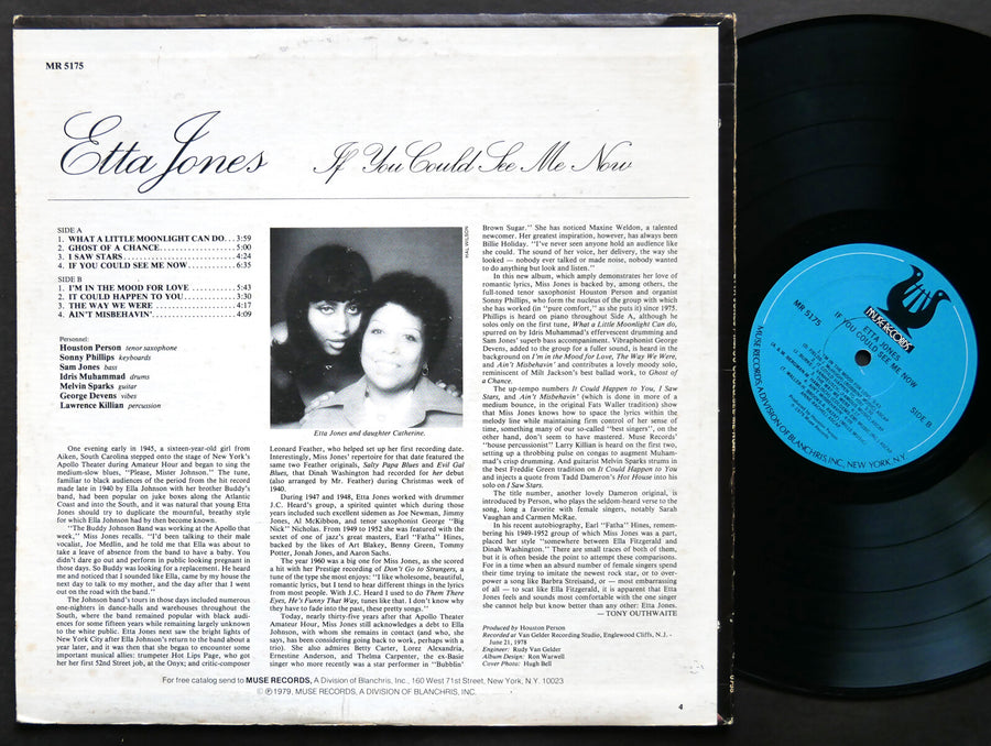 ETTA JONES If You Could See Me Now LP MUSE MR 5175 US 1979 Idris Muhammad SIGNED