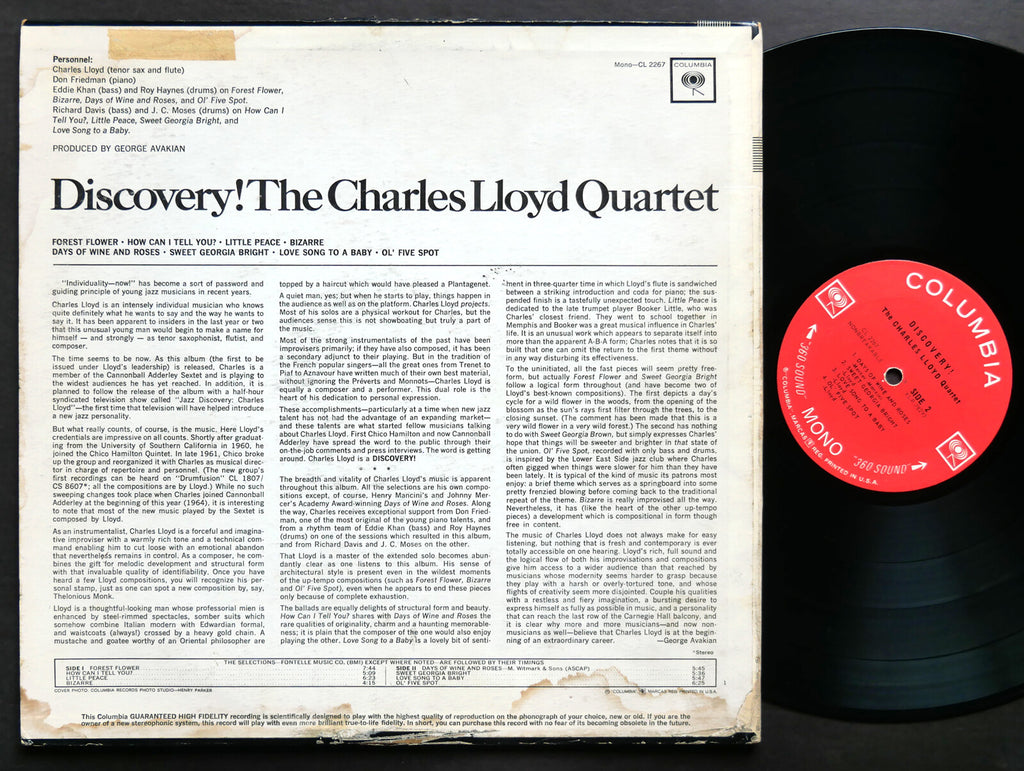 CHARLES LLOYD Discovery! LP COLUMBIA CL 2267 US 1964 2-EYE MONO Don Friedman