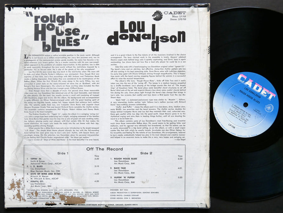 LOU DONALDSON Rough House Blues LP CADET LP 768 US 1966 DG MONO Oliver Nelson