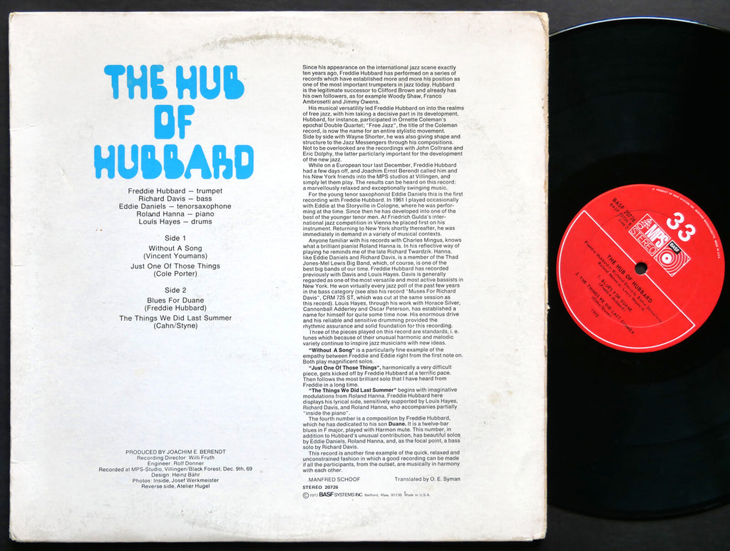 FREDDIE HUBBARD The Hub Of Hubbard LP MPS RECORDS BASF 20726 US 1972 Louis Hayes