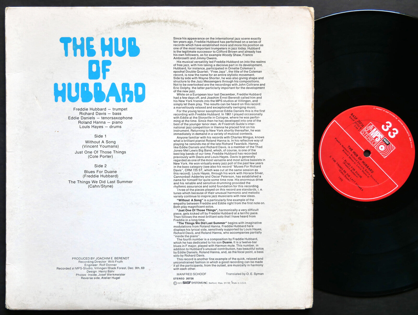 FREDDIE HUBBARD The Hub Of Hubbard LP MPS RECORDS BASF 20726 US 1972 Louis Hayes