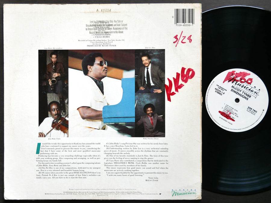 MCCOY TYNER Dimensions LP ELEKTRA MUSICIAN 60350-1-E US 1984 PROMO Gary Bartz