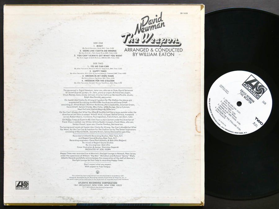 DAVID NEWMAN The Weapon LP ATLANTIC 1638 US 1973 JAZZ PROMO AUTOGRAPHED