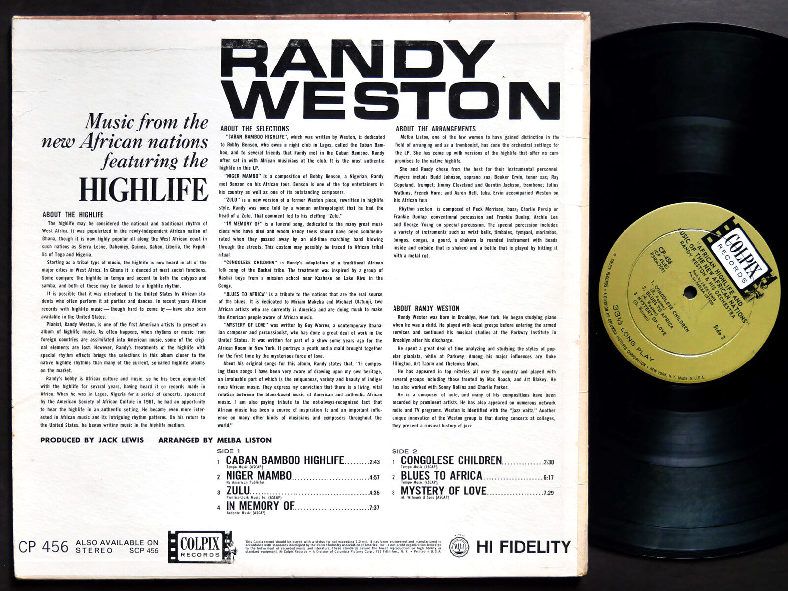 RANDY WESTON Music From The New African Nations LP COLPIX CP 456 US 1963 DG MONO
