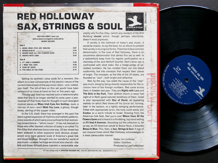 RED HOLLOWAY Sax, Strings & Soul LP PRESTIGE PR 7390 US 1965 MONO Benny Golson