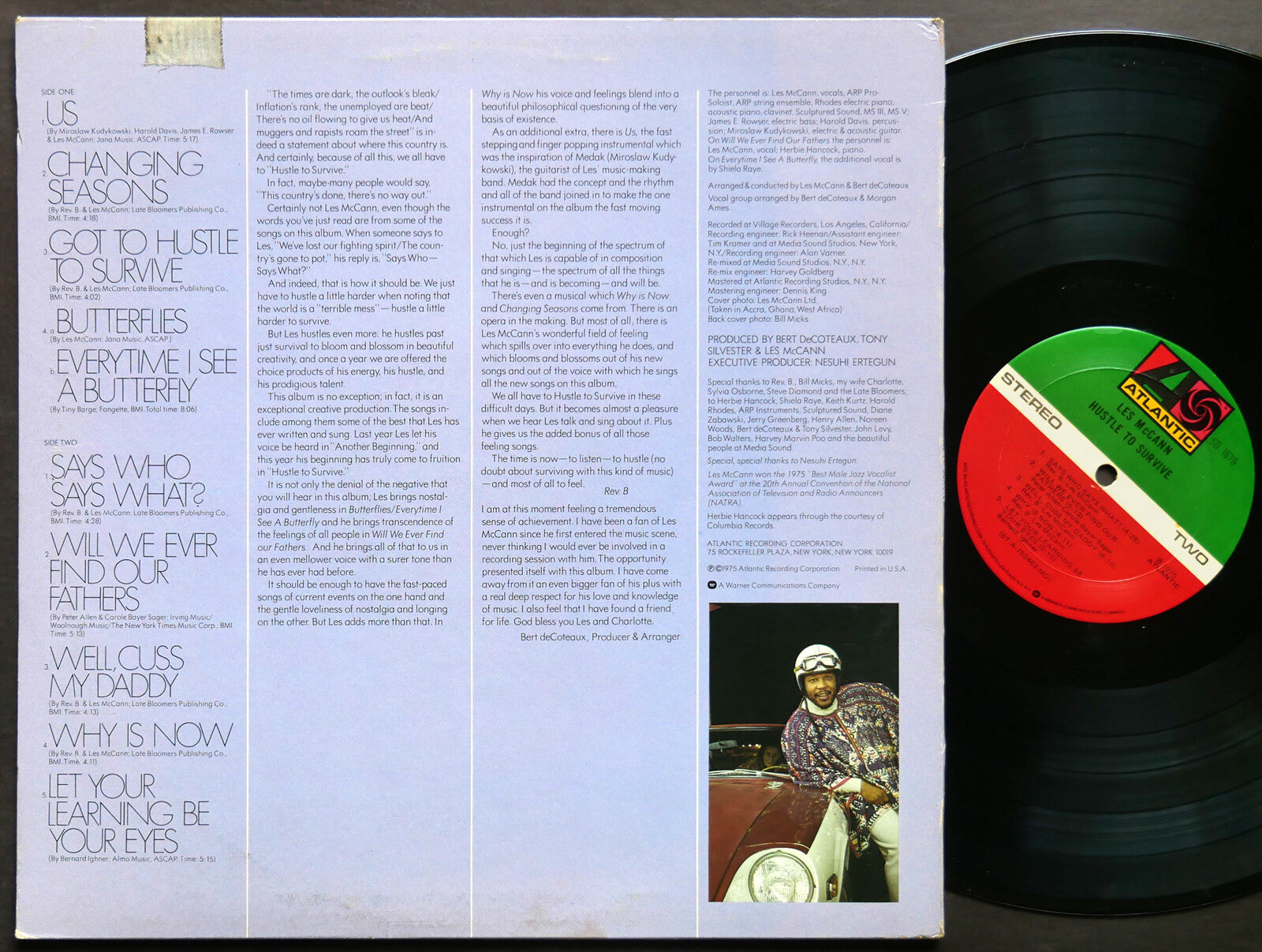 LES MCCANN Hustle To Survive LP ATLANTIC SD 1679 US '75 JAZZ FUNK Herbie Hancock