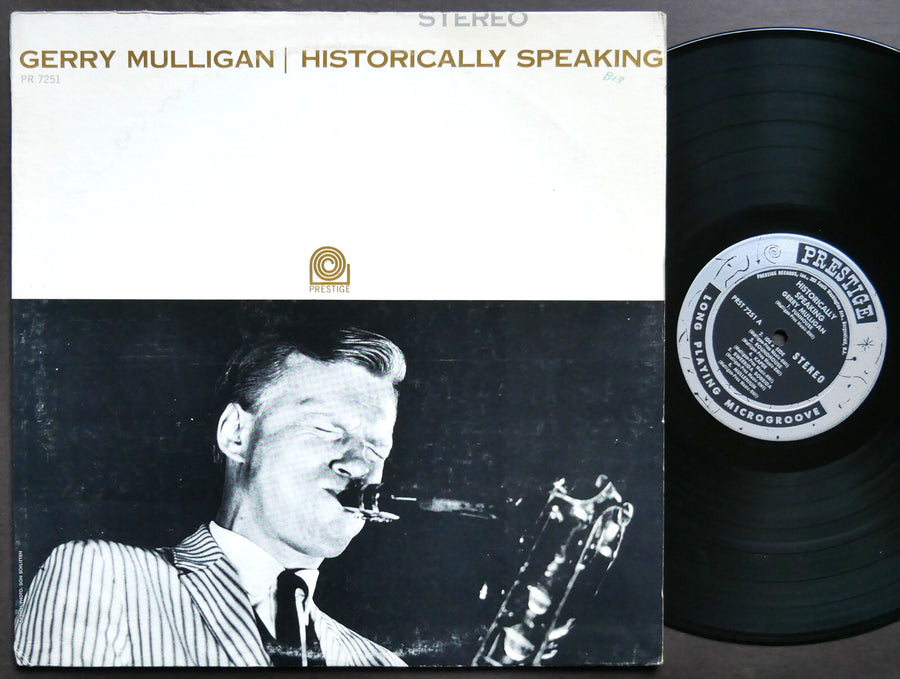 GERRY MULLIGAN Historically Speaking LP PRESTIGE PRST 7251 US 1962 NJ ST VG+