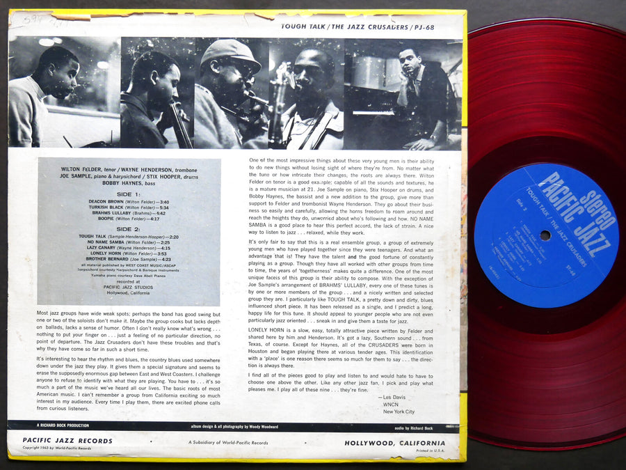 THE JAZZ CRUSADERS Tough Talk LP PACIFIC JAZZ ST-68 US 1963 RED WAX Joe Sample