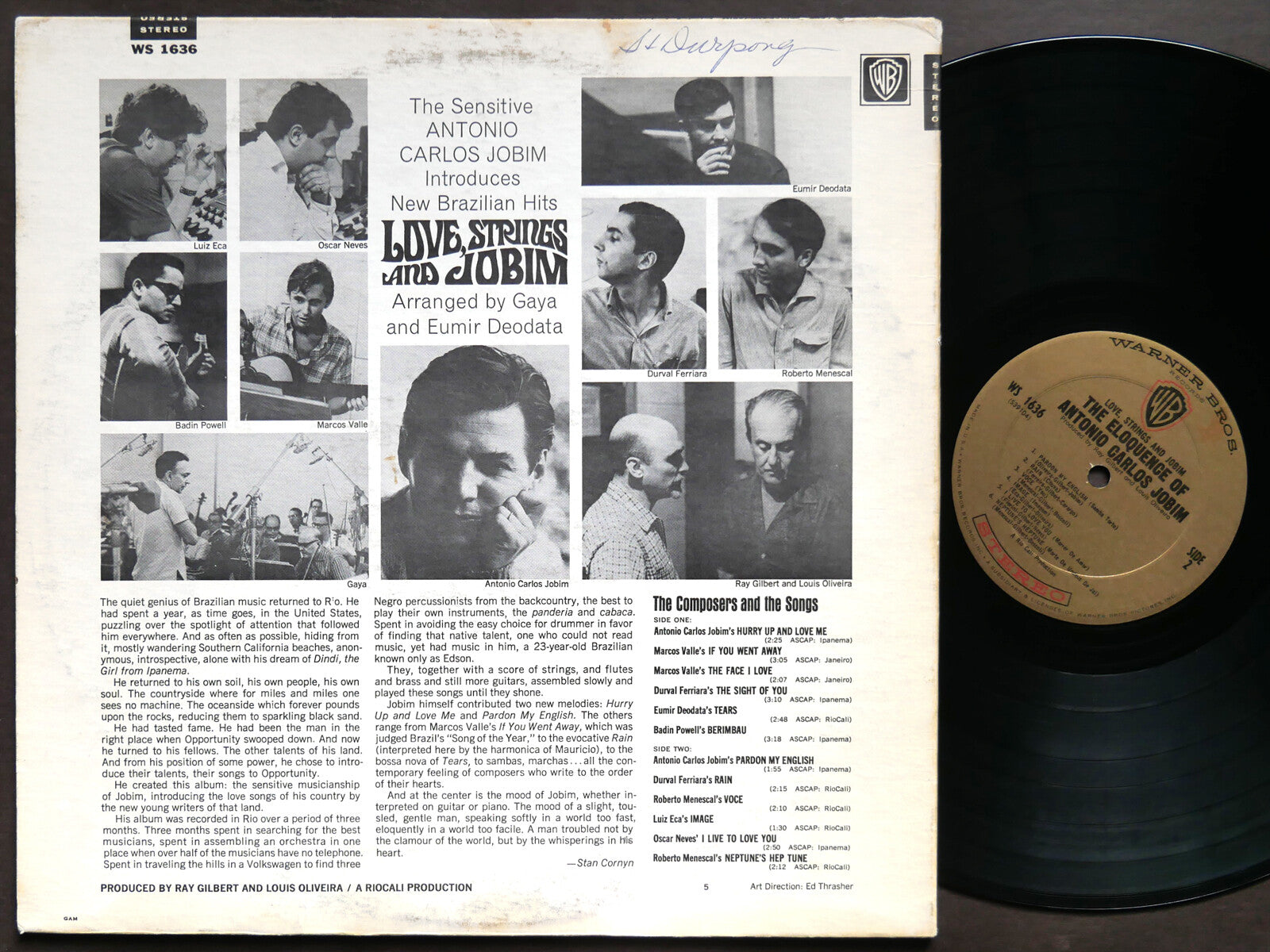 ANTONIO CARLOS JOBIM Love, Strings & Jobim LP WARNER BROS. WS 1636 Bossa Nova