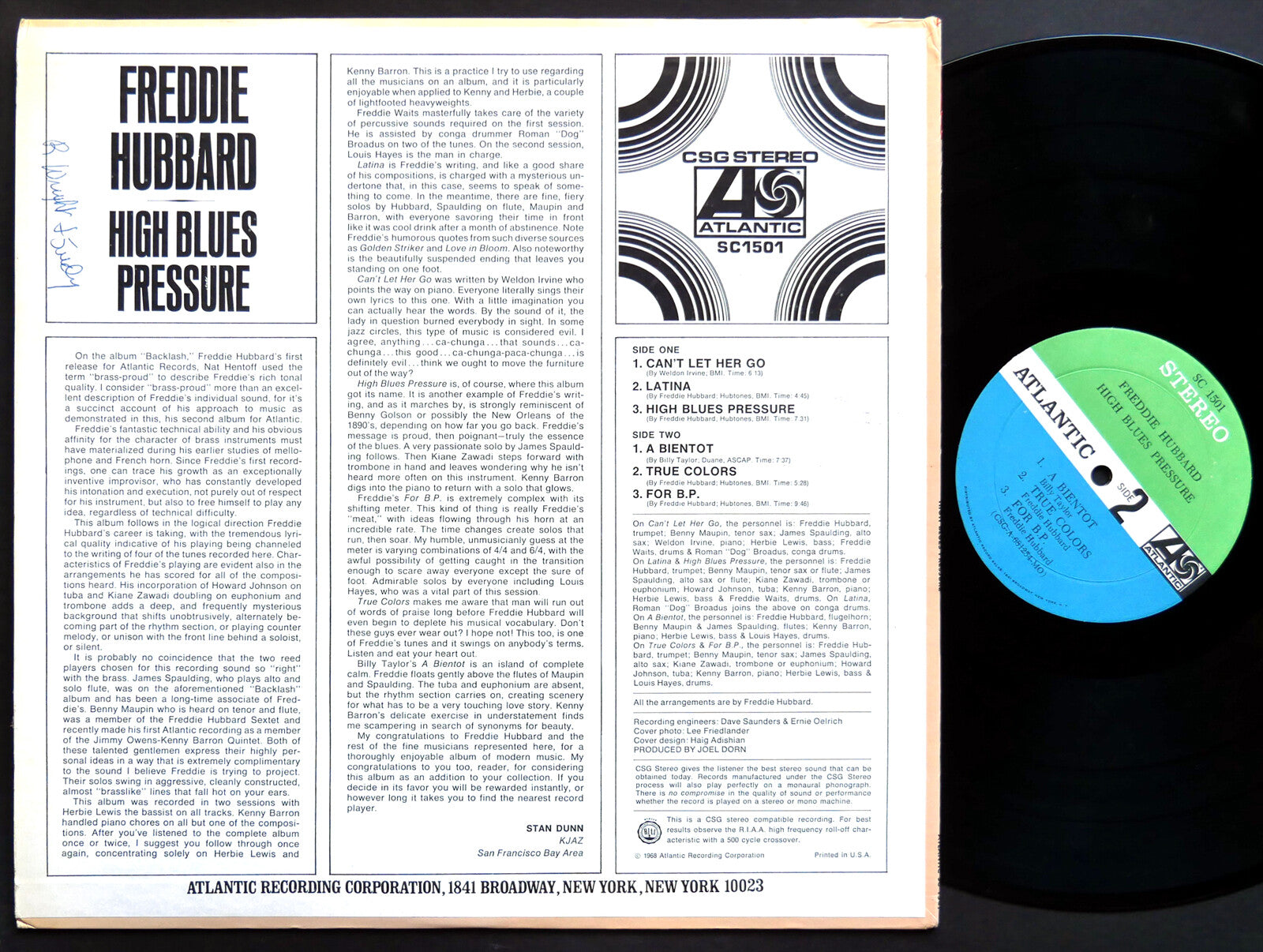 FREDDIE HUBBARD High Blues Pressure LP ATLANTIC SC 1501 US '68 Weldon Irvine VG+