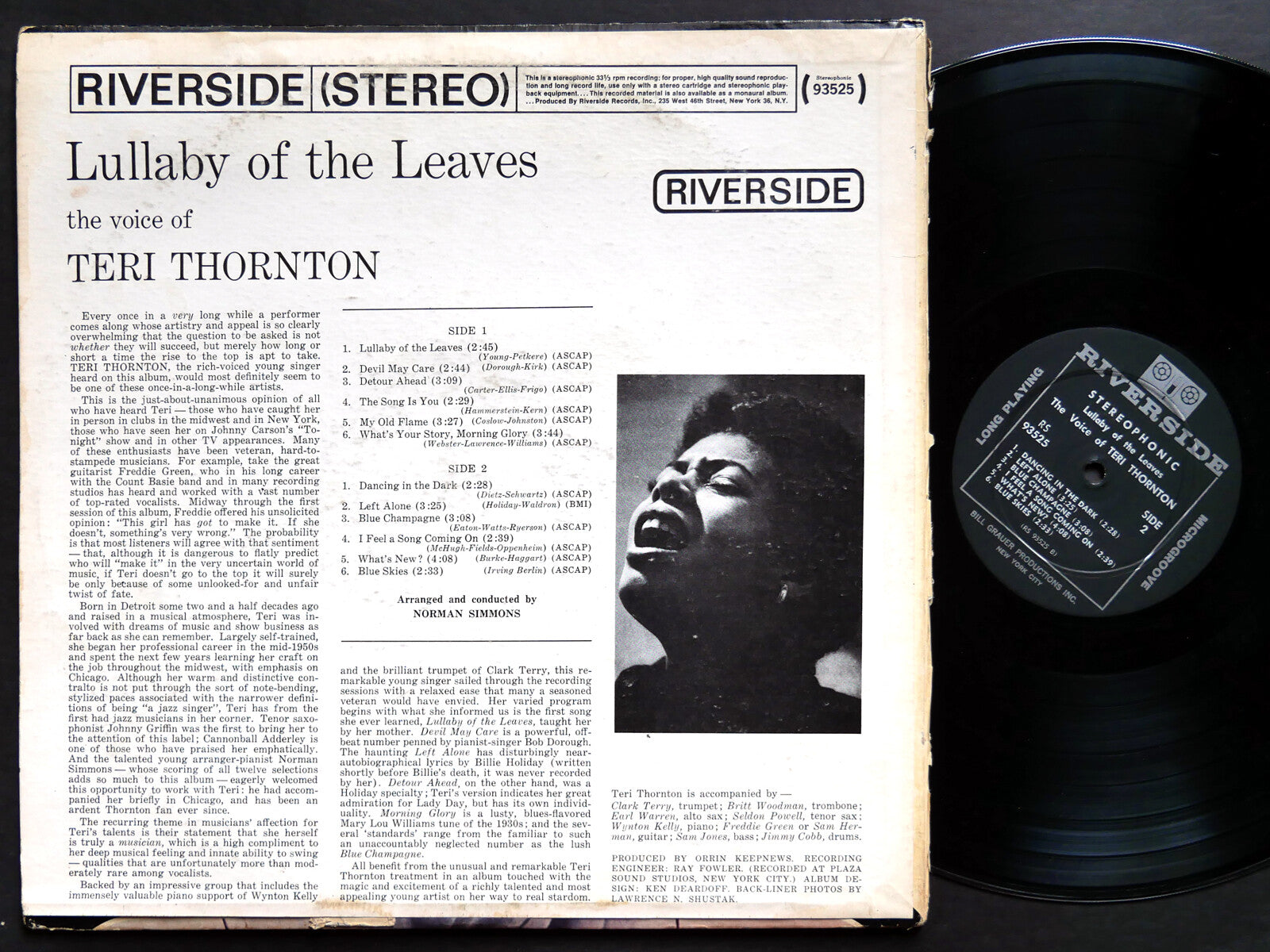 TERI THORNTON Lullaby Of The Leaves LP RIVERSIDE RS 93525 DG ST Wynton Kelly