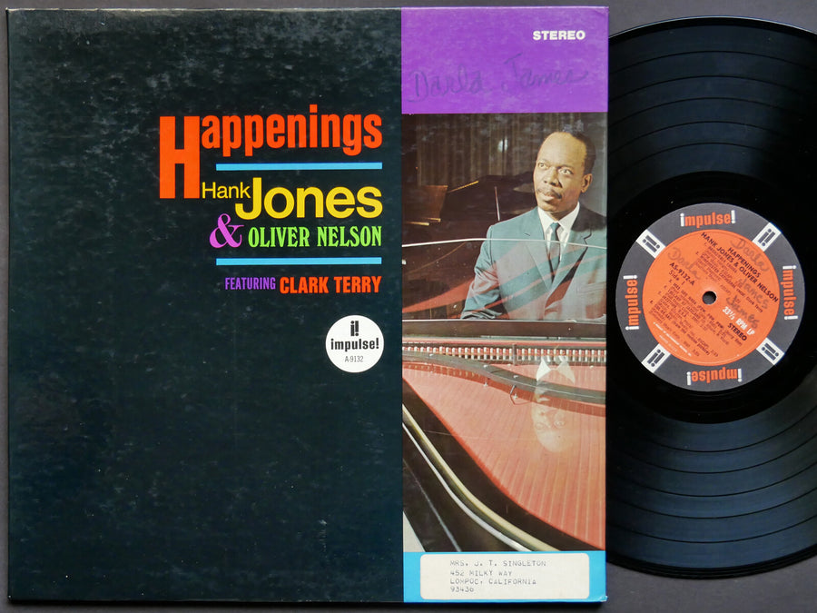 HANK JONES & OLIVER NELSON Happenings LP IMPULSE! AS-9132 US 1967 Ron Carter