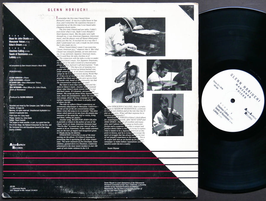 GLENN HORIUCHI Manzanar Voices LP ASIAN IMPROV RECORDS AIR 006 US 1989 Free Jazz