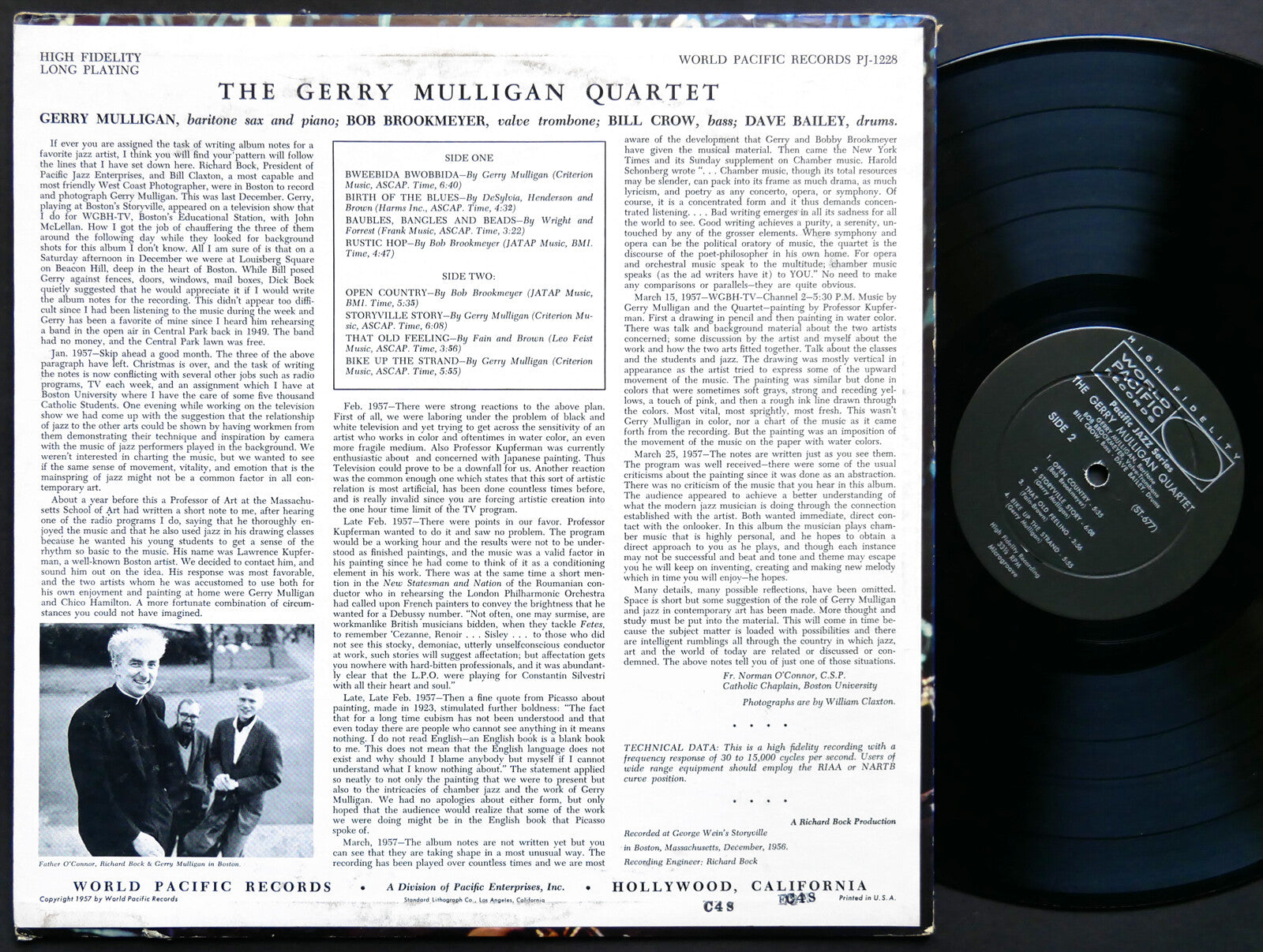 GERRY MULLIGAN Recorded In Boston At Storyville LP PACIFIC JAZZ PJ-1228 DG MONO