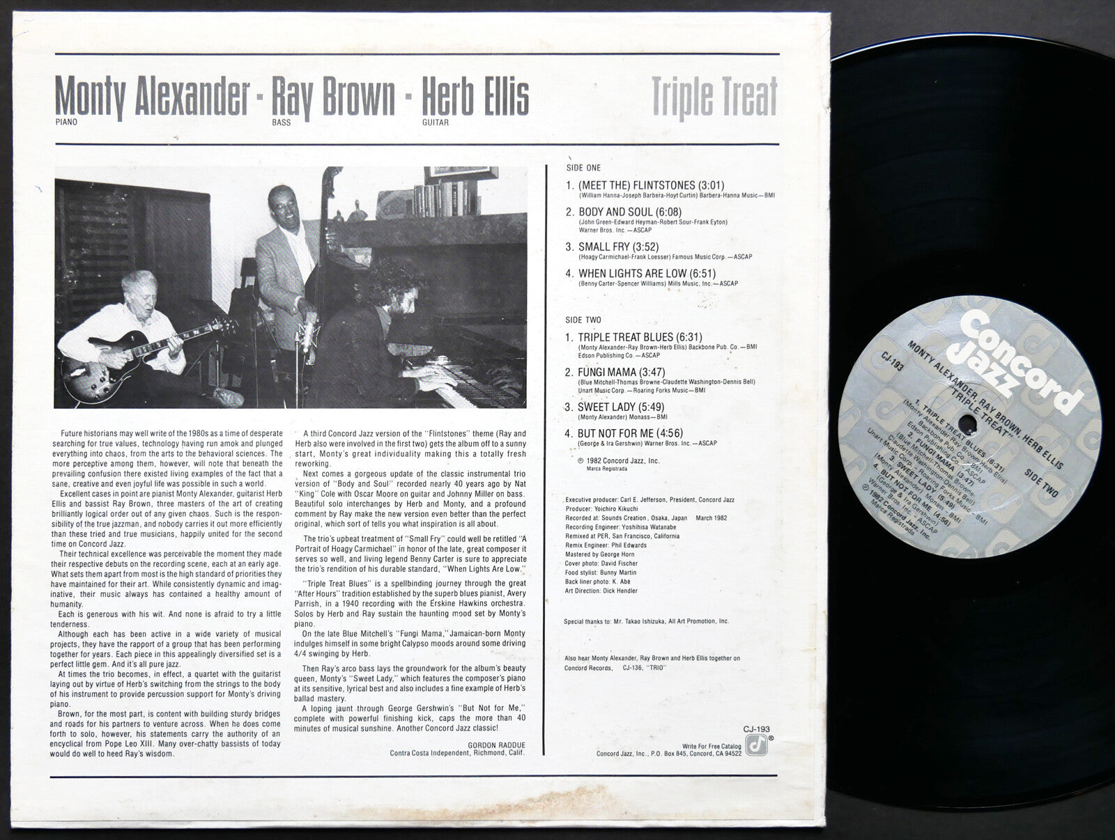 MONTY ALEXANDER RAY BROWN HERB ELLIS Triple Treat LP CONCORD RECORDS CJ-193 JAZZ