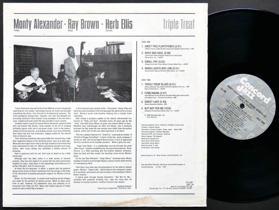 MONTY ALEXANDER RAY BROWN HERB ELLIS Triple Treat LP CONCORD RECORDS CJ-193 JAZZ