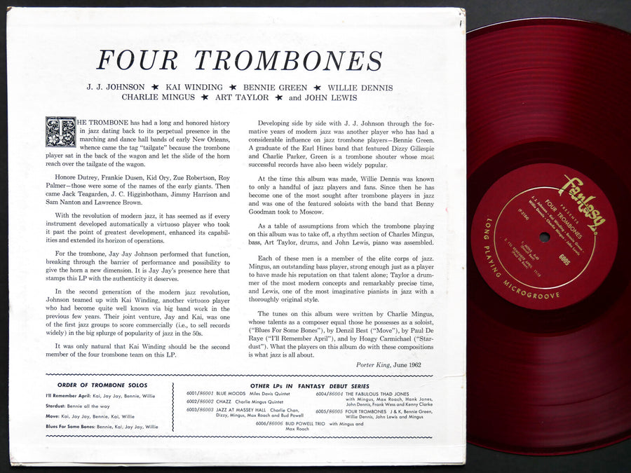 J.J. JOHNSON CHARLIE MINGUS Four Trombones LP FANTASY 6005 US 1962 DG MONO
