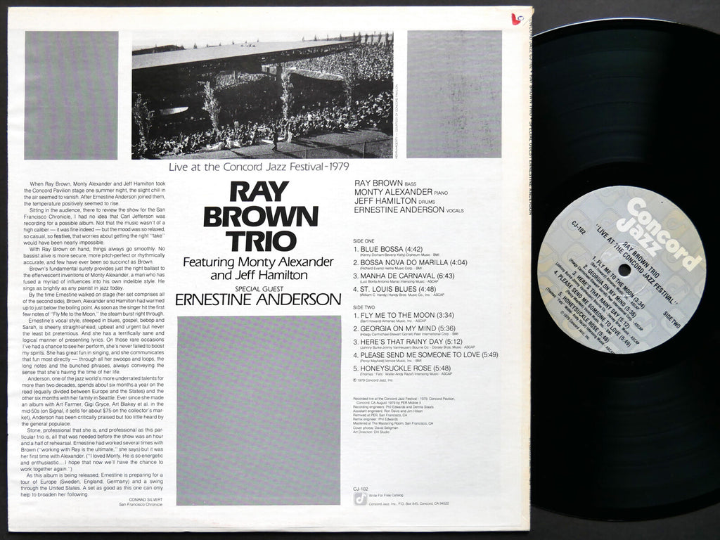 RAY BROWN Trio ERNESTINE ANDERSON Live At The Concord Jazz LP US 1979 Monty Alex