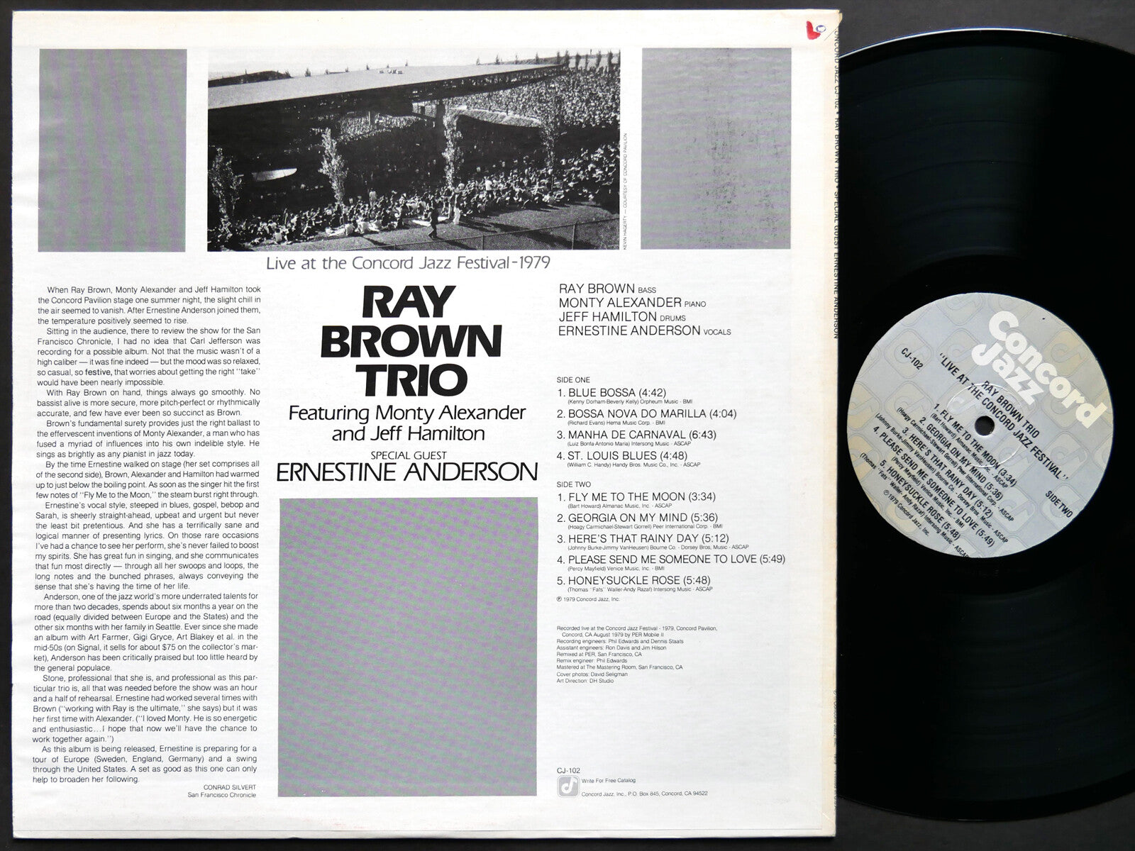 RAY BROWN Trio ERNESTINE ANDERSON Live At The Concord Jazz LP US 1979 Monty Alex