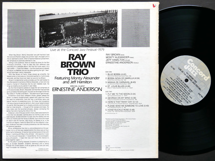 RAY BROWN Trio ERNESTINE ANDERSON Live At The Concord Jazz LP US 1979 Monty Alex