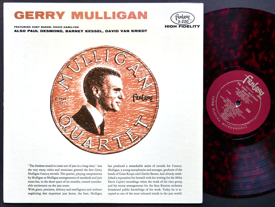 GERRY MULLIGAN CHET BAKER PAUL DESMOND LP FANTASY 3-220 US 1956 DG MONO RED WAX