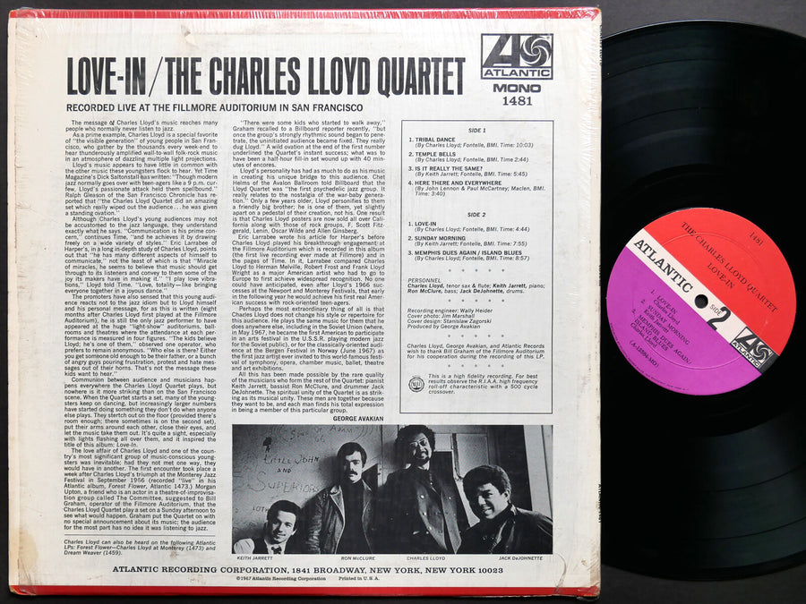 CHARLES LLOYD Quartet Love-In LP ATLANTIC 1481 US 1967 MONO JAZZ Jack DeJohnette