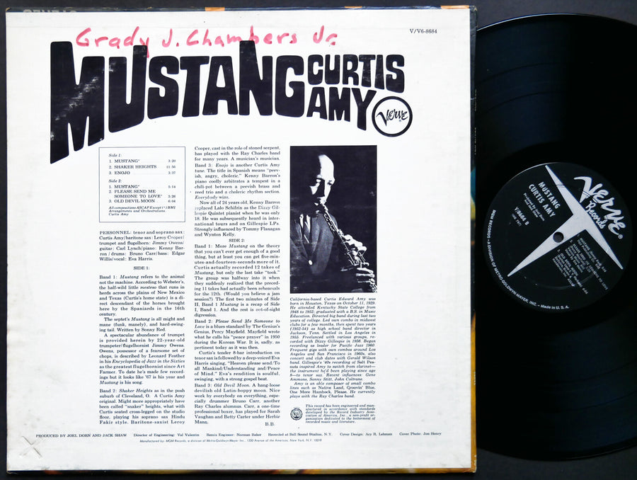 CURTIS AMY Mustang LP VERVE RECORDS V-8684 US 1966 DG MONO JAZZ Kenny Barron