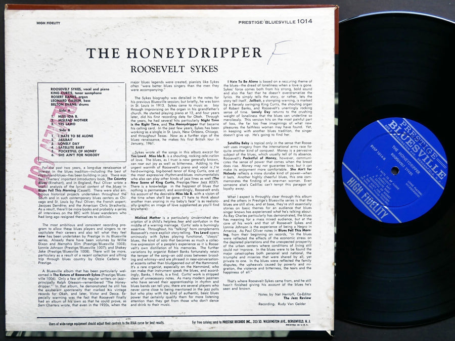 ROOSEVELT SYKES The Honeydripper LP PRESTIGE BLUESVILLE BV-1014 US 1961 DG MONO