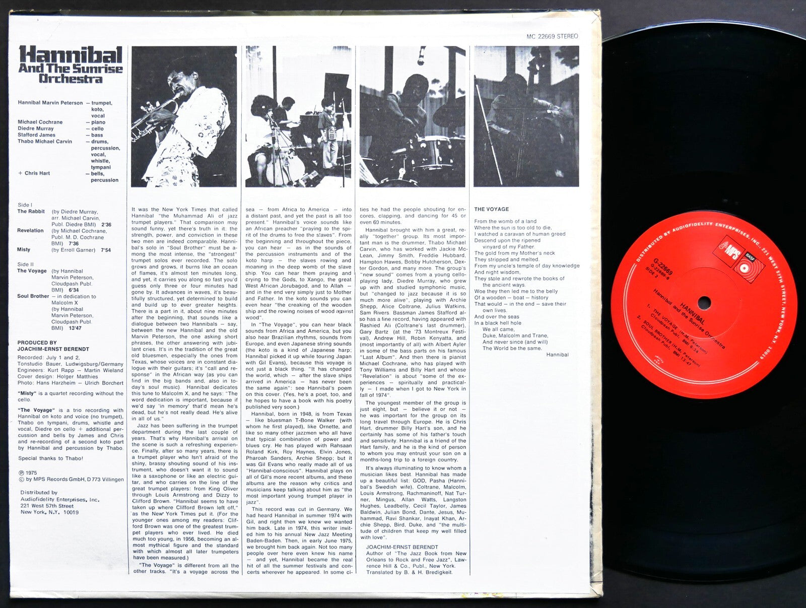 HANNIBAL And The Sunrise Orchestra LP MPS RECORDS G-22669 US 1975 JAZZ VG+