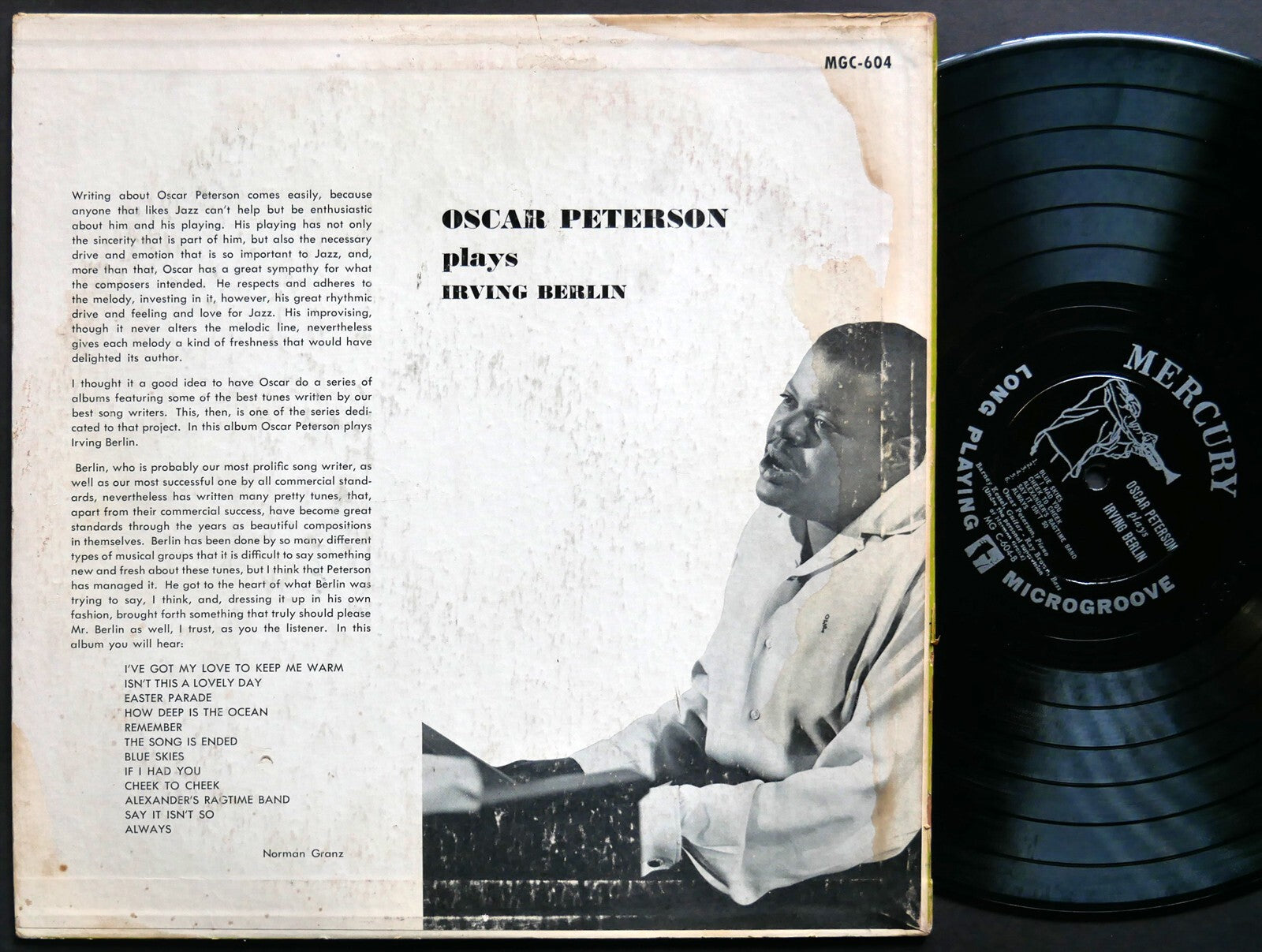 OSCAR PETERSON Plays Irving Berlin LP MERCURY MGC-603 US 1953 DG MONO Ray Brown